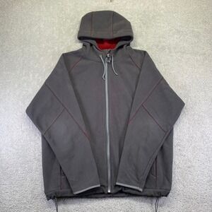 Ride Snowboards Arsenal Fleece Hoodie Mens Large Zip Up Gray Red Jacket Outdoor